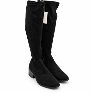 Kenneth Cole Stanford Boots Women Black Knee High Stretch Side Zip Pick Size